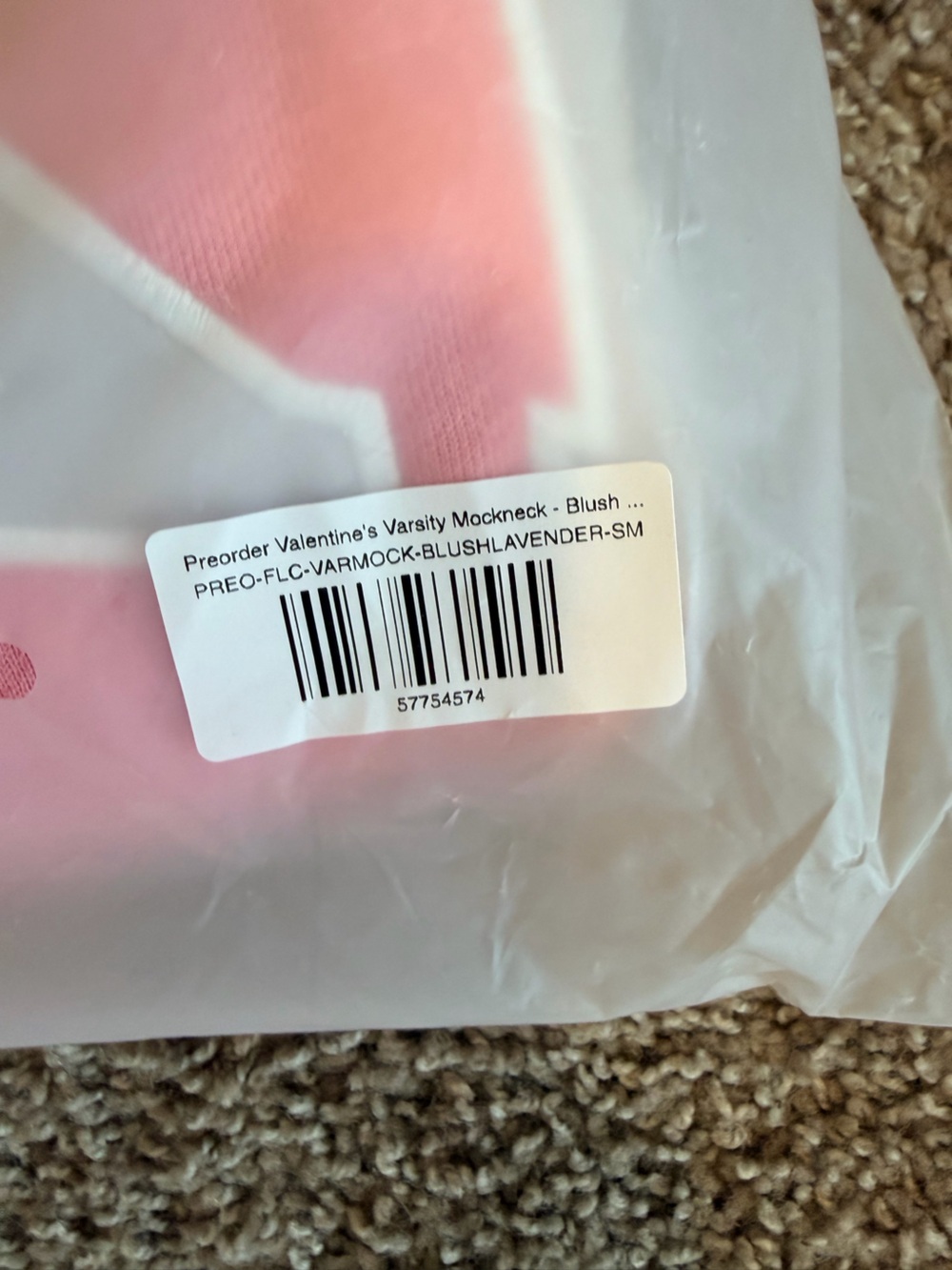 Parke Blush + Lavender Valentines Varsity Mockneck Sweater limited edition S/m - Picture 6 of 13